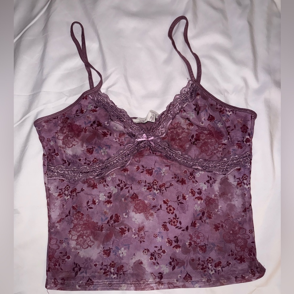 Lavender Lace Trim Top
